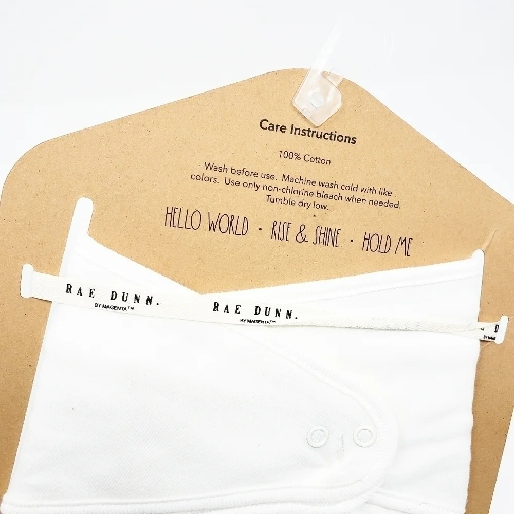 RAE DUNN Hello World bib set bandana style
